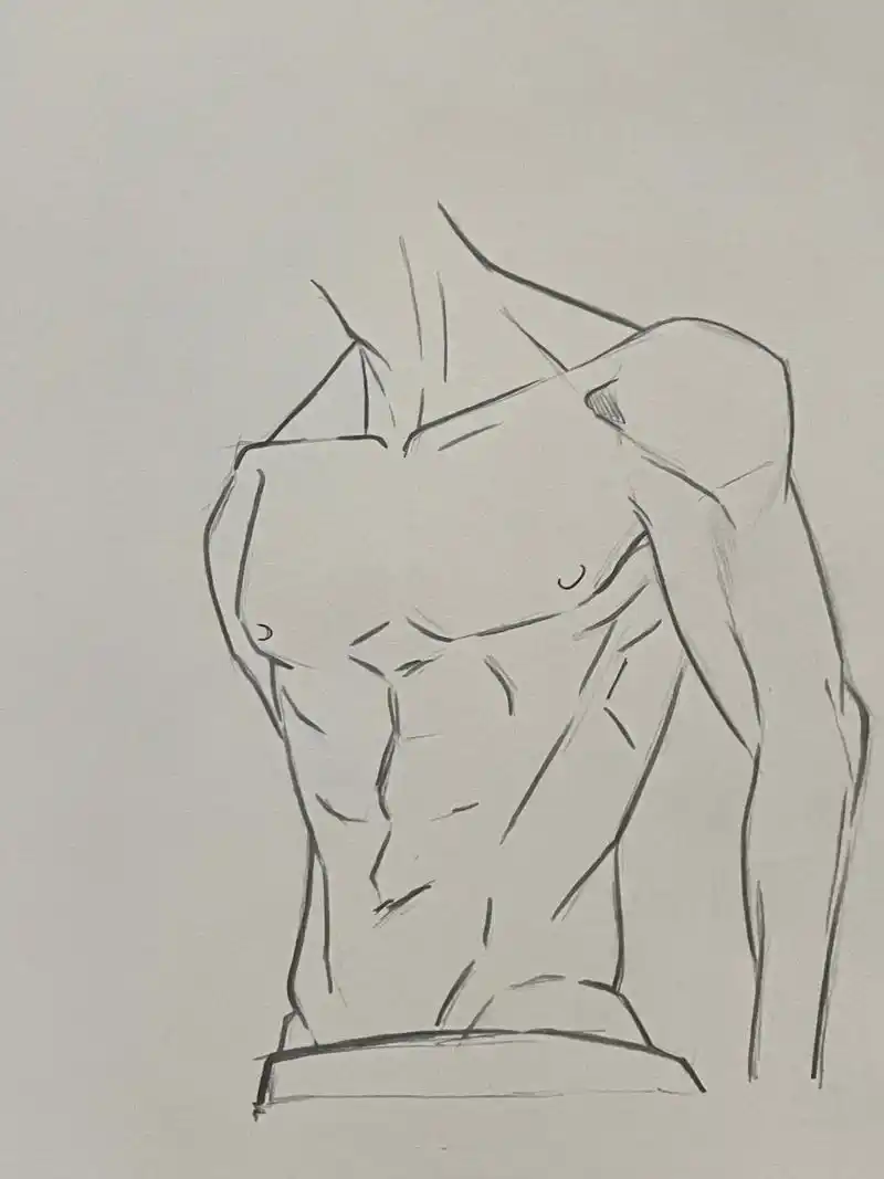 画一个有腹肌的人#铅笔画 #绘画过程 #简笔画 临摹 @抖音 - 抖音