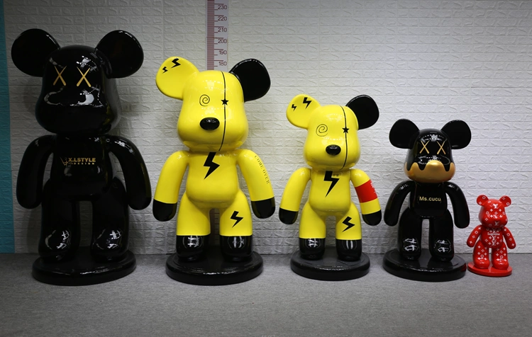 【蔚蓝起源】暴力积木熊bearbrick公仔雕塑理发服装店铺酒店摆件 小号