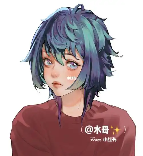 狼尾鲻鱼头  #头像 #绘画