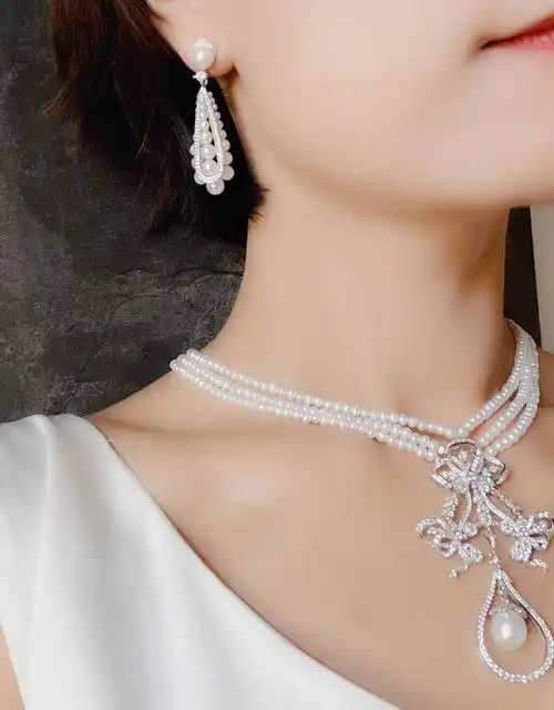 italks喻棠夜宴复古豪华晚宴天然珍珠项链礼服项链