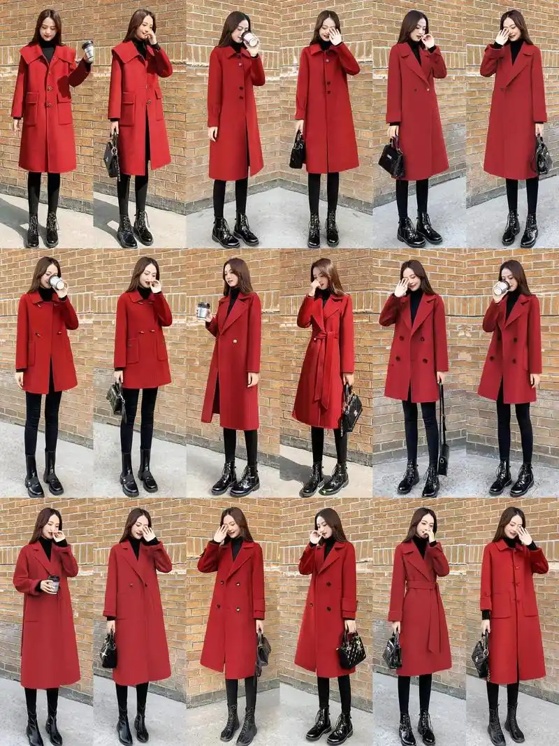 穿衣搭配—过年春节红色呢大衣怎么搭配好看