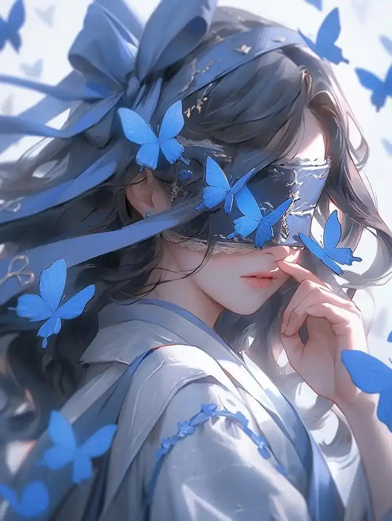 超仙蒙眼古风女头.抖音搜索神图君輸ccj029215高清原图  - 抖音