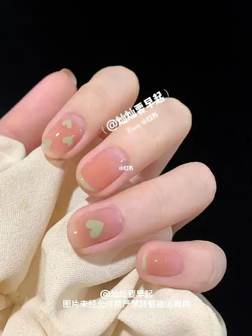 个颜色超可爱诶抹茶绿和橘粉色夏日小清新～#亲手晒美甲  #指甲油试色