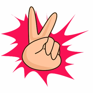 比耶卡通矢量素材设计