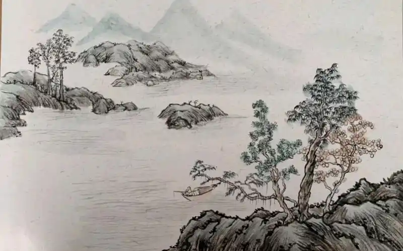 国画 零基础简单山水画