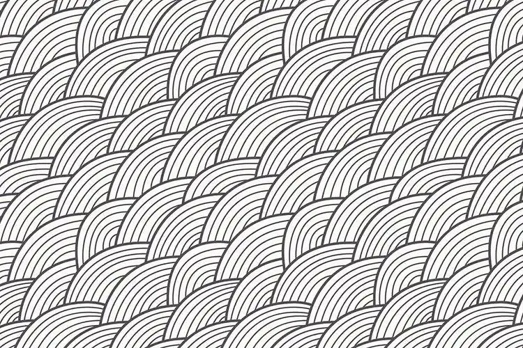 创意手绘鱼鳞线条底纹 handmade seamless patterns