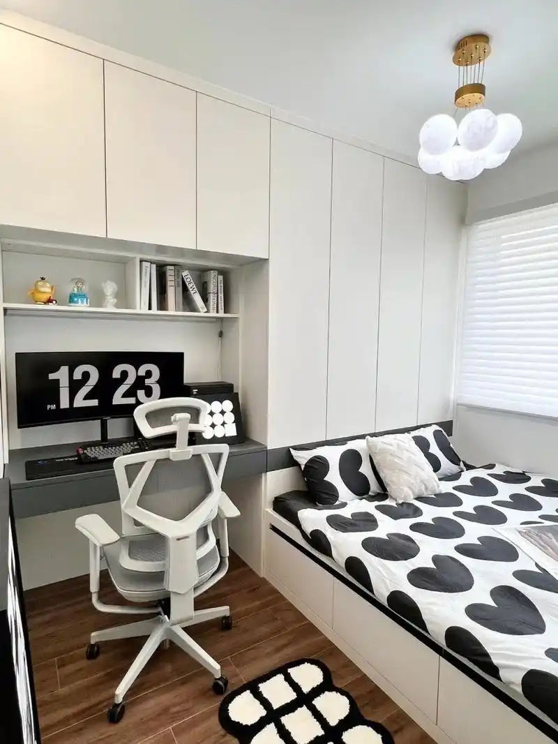 9平米小卧室榻榻米怎么做?儿童房卧室很小,衣柜学习桌都想要, - 抖音
