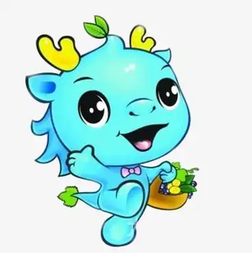 在整个配色上使用天蓝色作为基础色调,设计了可爱小龙,整体呈现卡通风