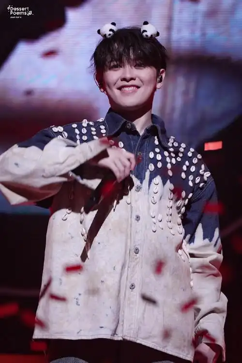 限定版熊猫发箍造型#@尤长靖昨晚成都演唱会戴熊猫发箍安可好可爱!