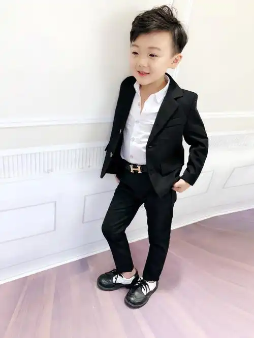男童帅气件套三件花童套装英伦西服小西男孩西服