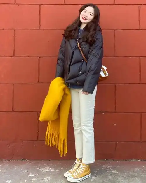 身高1米58的普通人短羽绒服九分裤才是冬季最该有的打扮