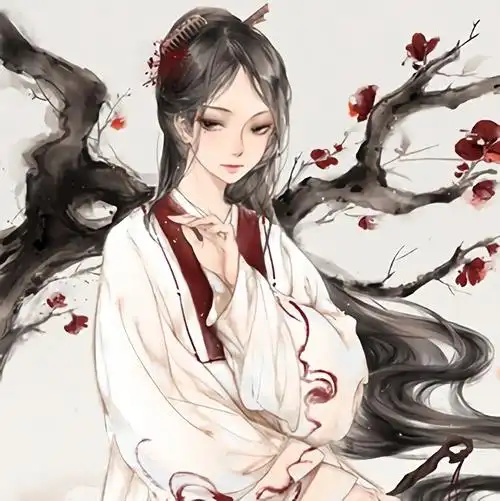 水墨中国风女生头像,收了