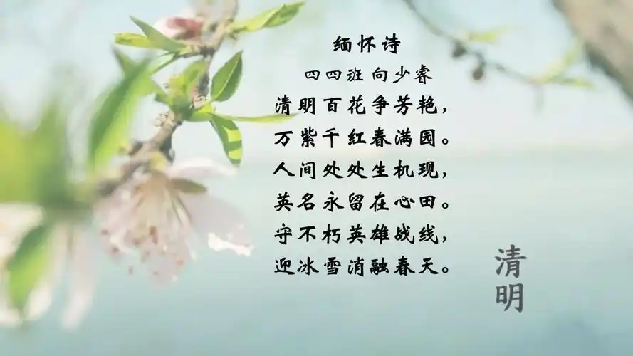 四年级"缅怀诗"诗歌作品集锦