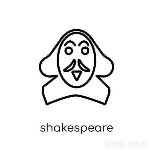 插画 莎士比亚图标.