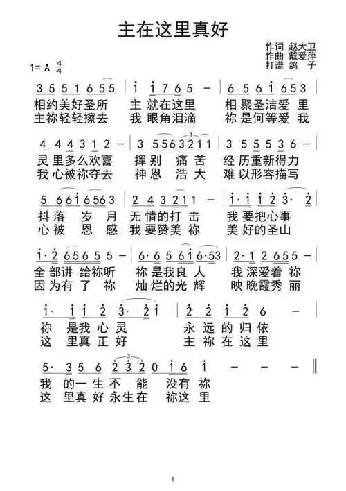 作词:赵大卫  作曲:戴爱萍  编曲:国真强  演唱:戴爱萍  相约美好圣