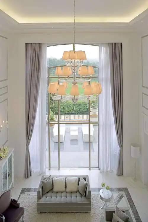 130平米北欧风格三室两厅客厅阳台玻璃窗装修效果图