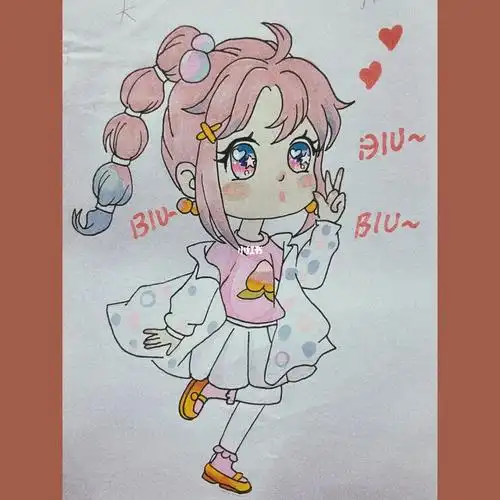 动漫侧身q版女孩