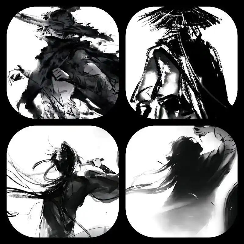 骤雨落宿命敲.#黑白系 #古风 #水墨 #黑白头像 #黑白男 - 抖音