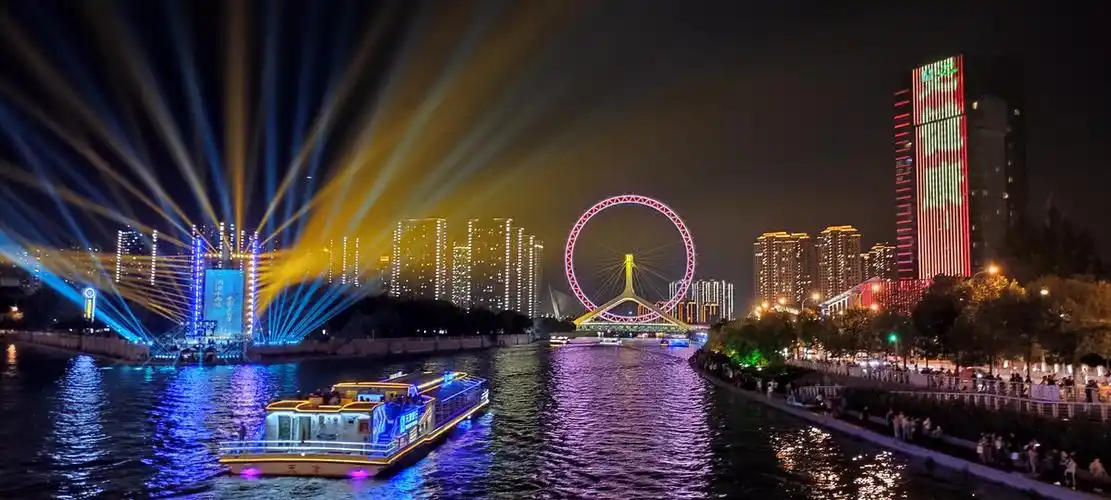 海河灯光秀天津海河三岔河口2020年9月12日小米k30