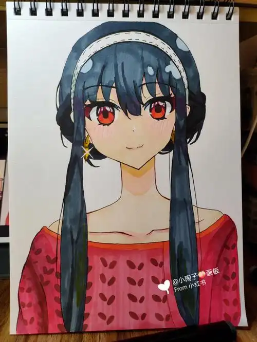 二次元马克笔手绘间谍过家家约尔