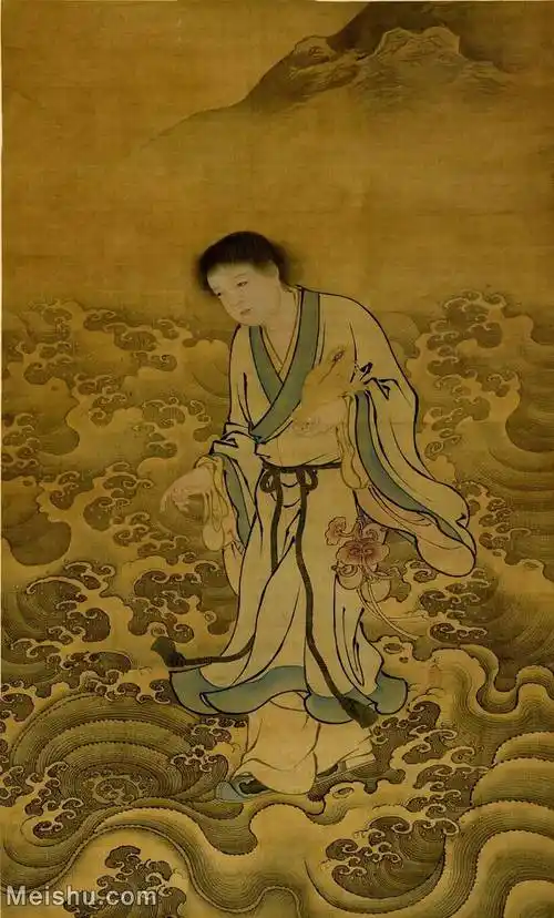 超顶级gh6086059古画人物过海图明商喜绢本30x493590x149大仙神仙汪洋