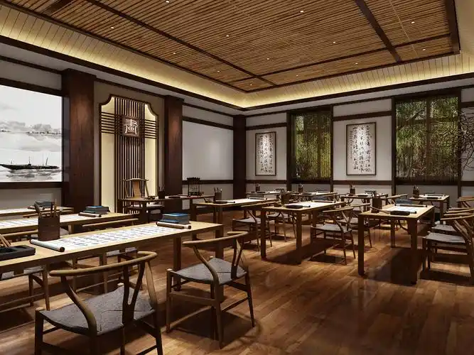 疏朗静谧上海九州书院禅意新中式风格设计案例