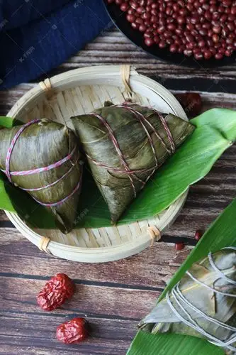 端午节红豆粽子摄影图