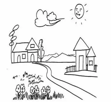 儿童山水风景简笔画 - 简单简笔画