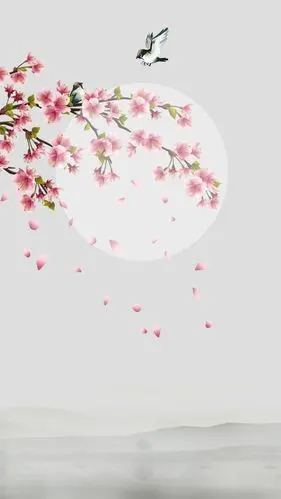 清新粉色桃花h5背景素材