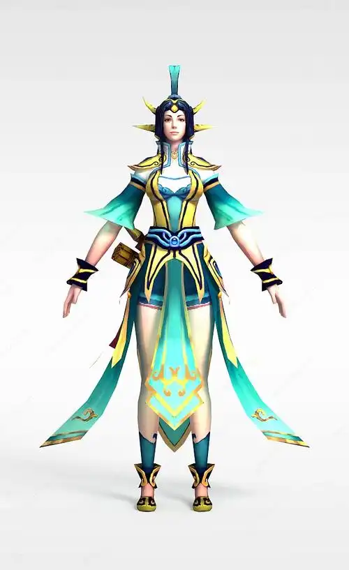 网游女性角色3d模型