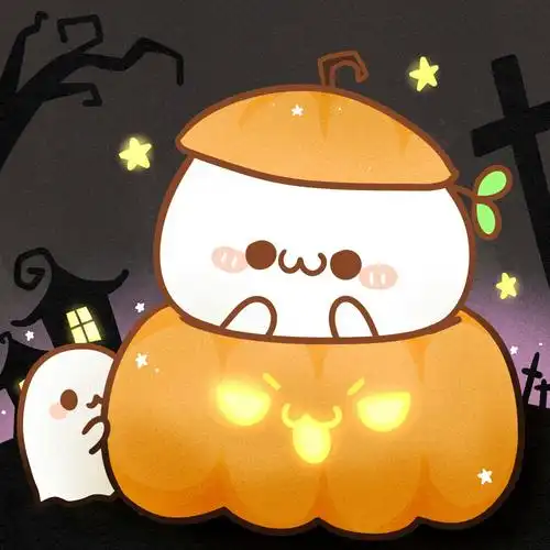 万圣节 头上长草的颜文字君 可爱 萌 头像 男生 女生 halloween 侵删