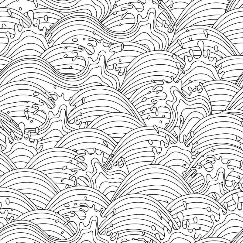 海浪,海面波浪背景.无缝模式.矢量图.