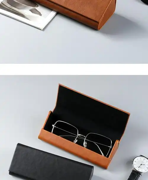 【京选品质】高档防压眼镜盒女便携复古大框近视抗摔pu皮高级感墨镜
