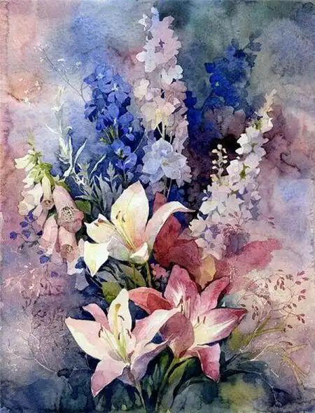 花卉水彩画唯美图片分享!大全集 褪了色的回忆