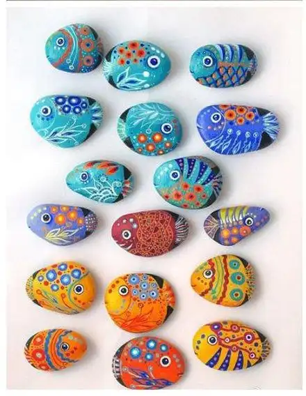 鹅卵石彩绘手工作品欣赏