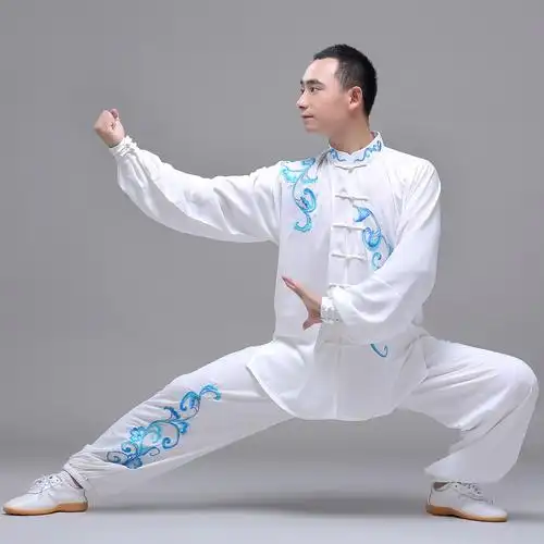 包邮春秋太极服装高档刺绣太极拳练功服男女同太极服