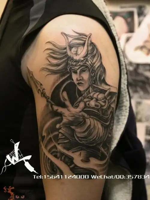 大臂赵云_纹身图案手稿图片_周磊的纹身作品集