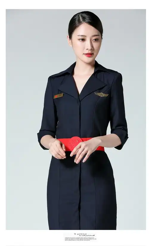 空姐制服女东方航空职业套装春秋款连衣裙售楼部前台客服美容工服
