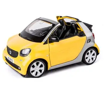 模型车儿童合金玩具车模型回力小汽车仿真玩具汽车男孩 荧光黄 敞篷