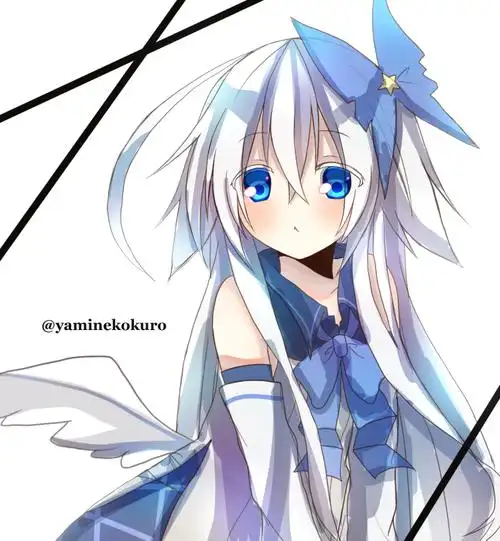 画师暗猫黒 id=56917091 白发 蓝眸 女图 女 长发 p站