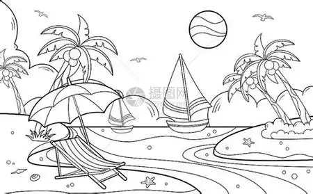 2,沙滩简笔画3,海滩怎么画简单又漂亮