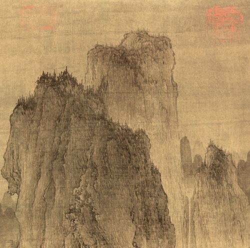 复制北宋李成晴峦萧寺国画山水画真迹书房客厅国画
