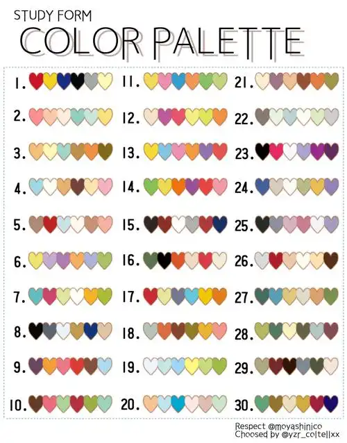 这份配色表送你了