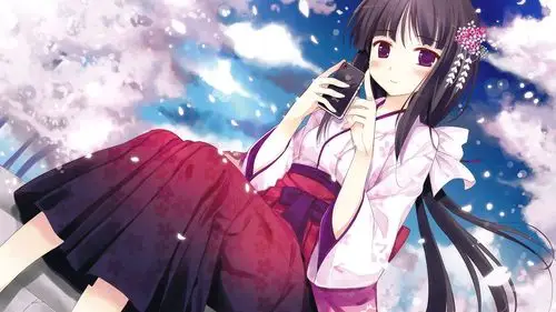 樱花与少女主题电脑壁纸