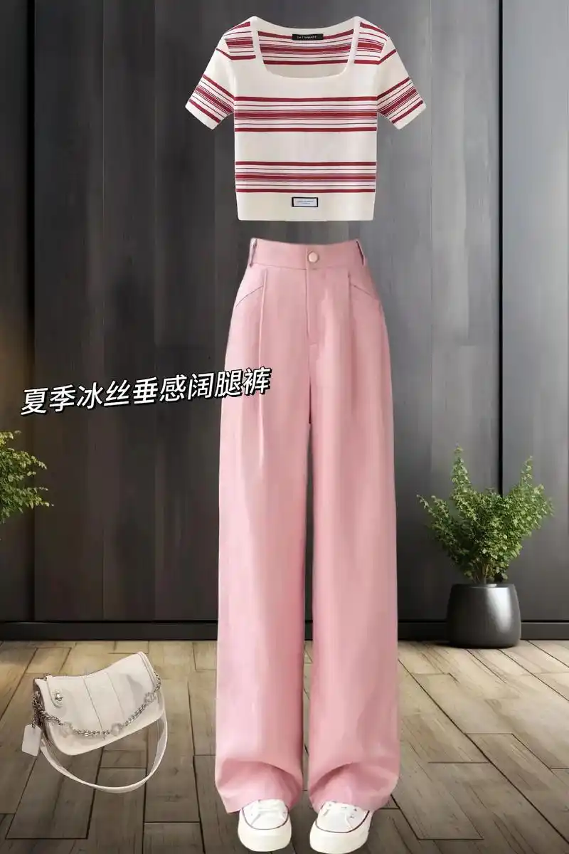 阔腿山本裤女,高级十足,冰丝材质垂感很好,让它自然地