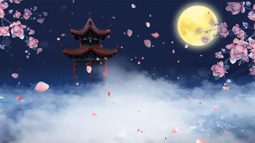 4k大气古风唯美彩云追月背景视频