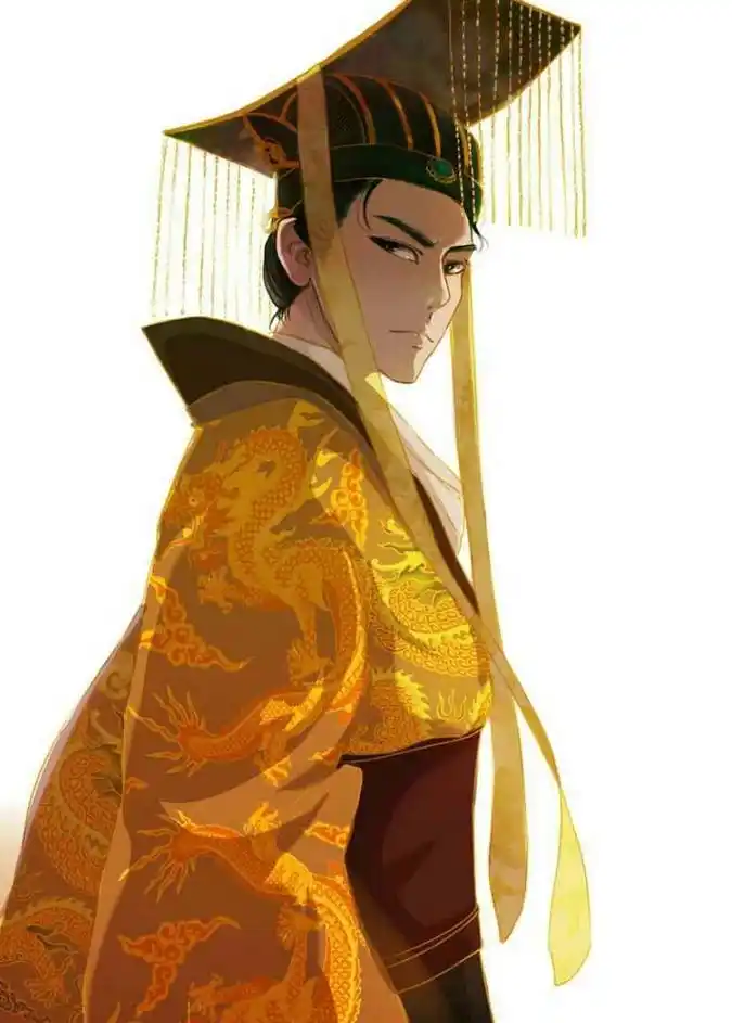 甄嬛传皇帝古风美男子古风帅哥手绘漫客绘心插画线条中国风