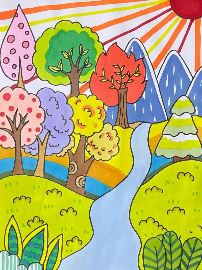 儿童创意画✅森林风景🖼🏞