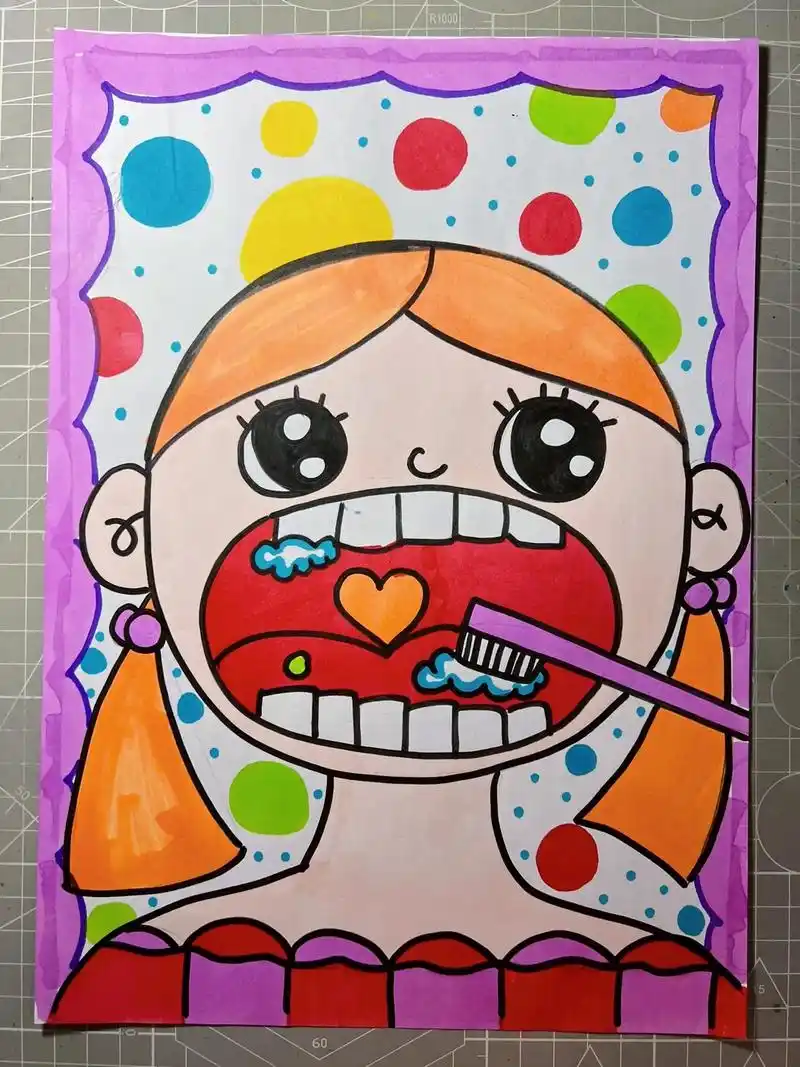 儿童创意画快来刷牙啦!#简笔画 #儿童画 #一起学画画 #跟 - 抖音