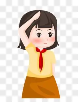 女孩敬礼元素pngpsd男孩奔跑少先队员手绘卡通元素pngpsd手绘卡通少先